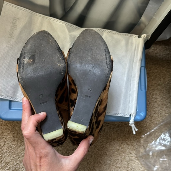 Alexander Wang Leopard Alla Peep-toe Wedges 37 7 Khloe Kardashian - Picture 7 of 8